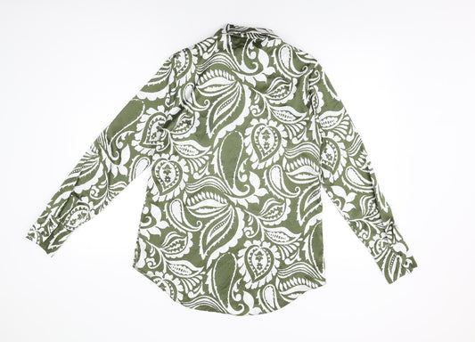 Womens UK Size 10 New Look Green Basic Button-Up