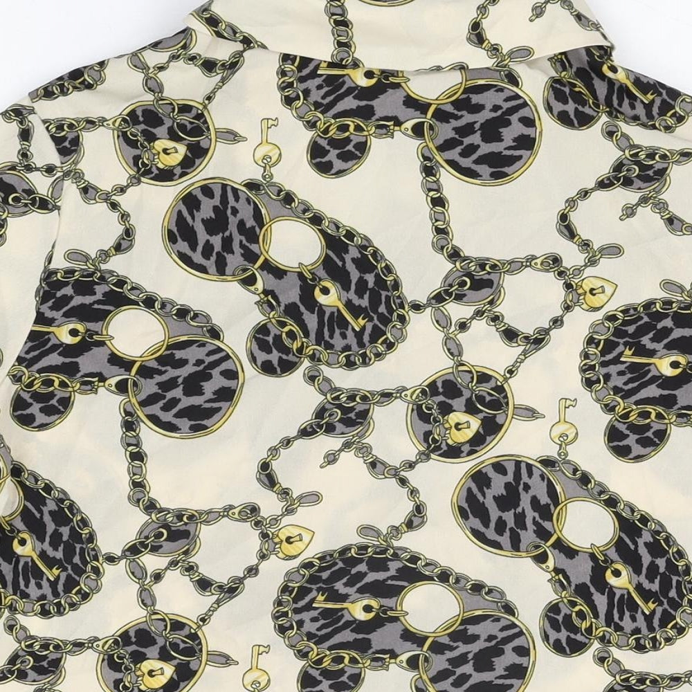 Womens UK Size 6 Nasty Gal Ivory Basic Button-Up