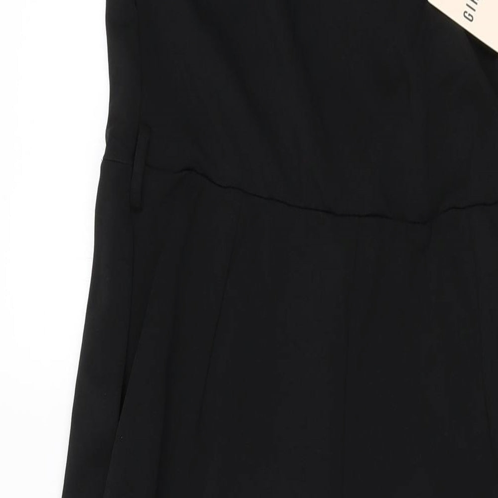Girl in Mind Womens Black Polyester Jumpsuit One-Piece Size 12 L26 in Zip