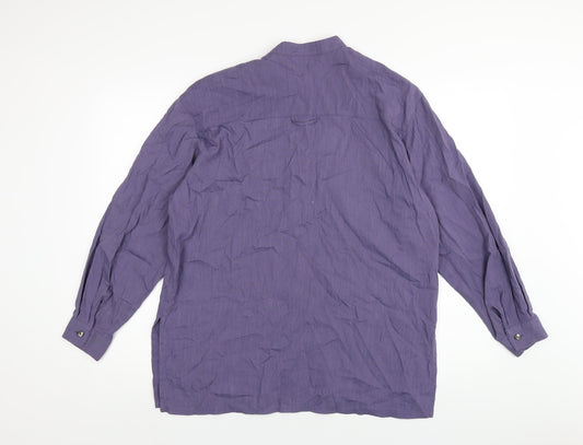Womens UK Size L Country Casuals Purple Basic Button-Up