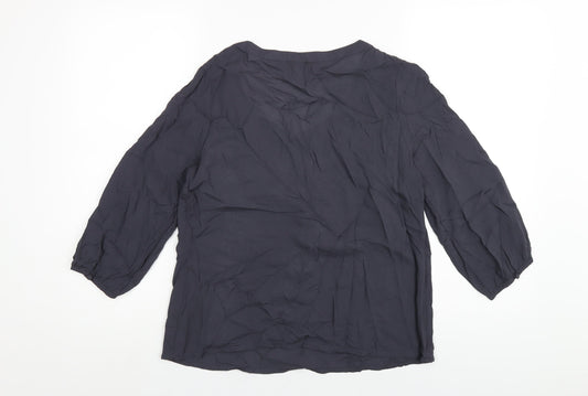RJR.John Rocha Womens Grey Viscose Basic Blouse Size 10 Scoop Neck