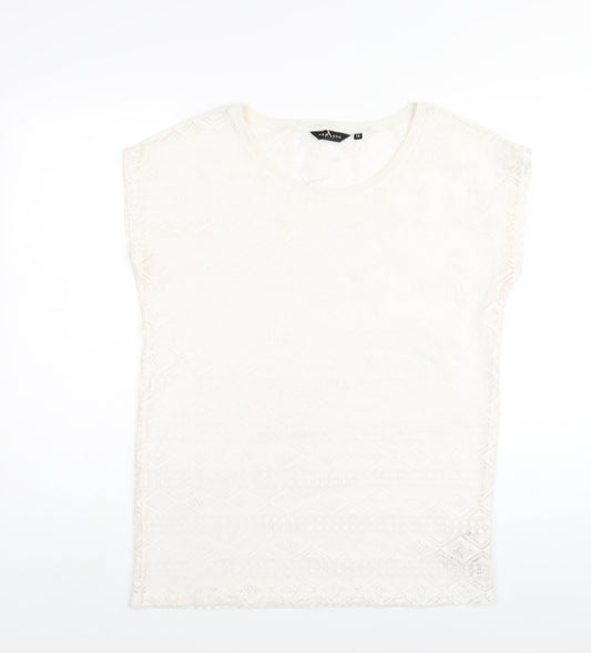 Womens UK Size 12 New Look Ivory Basic T-Shirt
