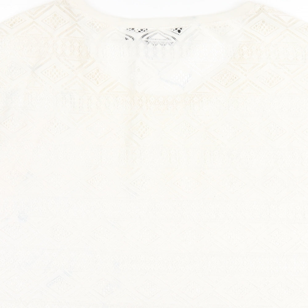 Womens UK Size 12 New Look Ivory Basic T-Shirt