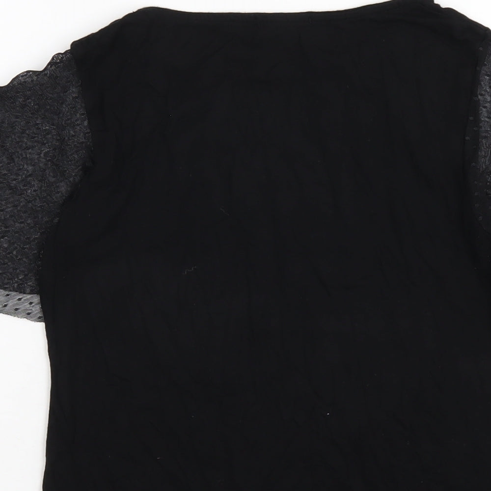 Womens UK Size 8 PRETTYLITTLETHING Black Basic T-Shirt