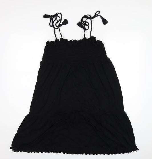 NEXT Womens Black Viscose A-Line Size 12 Square Neck Pullover