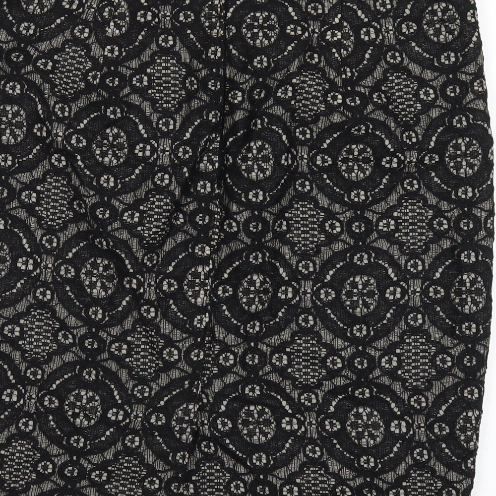 FOREVER 21 Womens Black Cotton Straight & Pencil Skirt Size M Zip