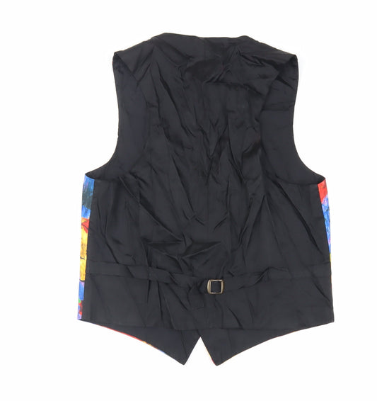 Willson Mens Multicoloured Geometric Jacket Waistcoat Size S Button