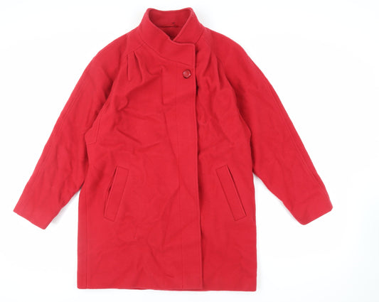 Womens UK Size 10 St Michael Red Overcoat