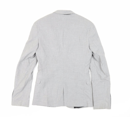ASOS Mens Grey Polyester Jacket Suit Jacket Size 34 Regular