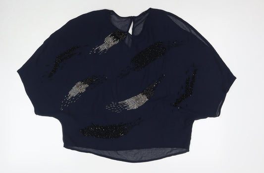 Womens UK Size 10 New Look Blue Basic Blouse