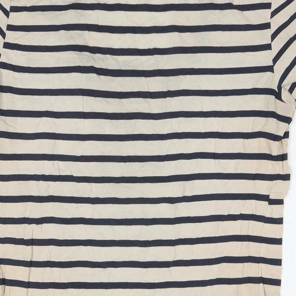 Mama:licious Womens Beige Striped Cotton Basic T-Shirt Size XL V-Neck