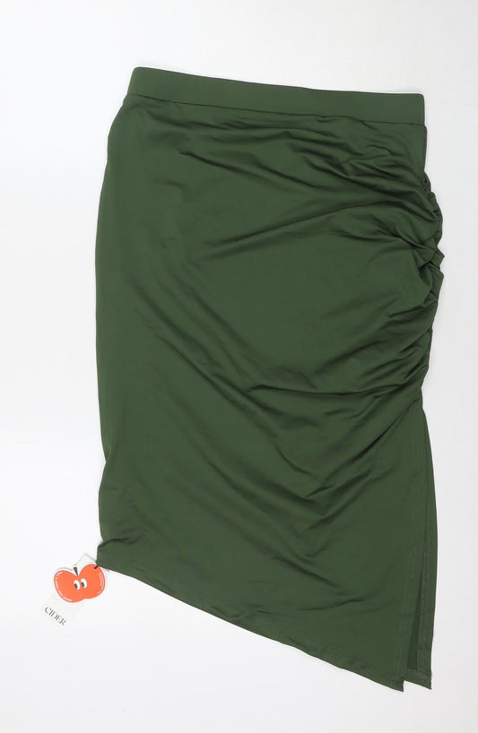 Cider Womens Green Polyester Bandage Skirt Size XL