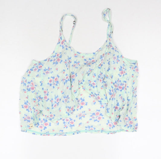 Womens UK Size L Hollister Blue Cropped Tank