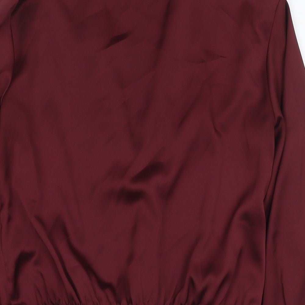 Womens UK Size 8 Topshop Red Basic Button-Up