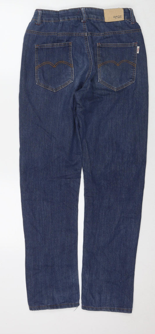 Zacc Mens Blue Cotton Straight Jeans Size 35 in L30 in Regular Zip
