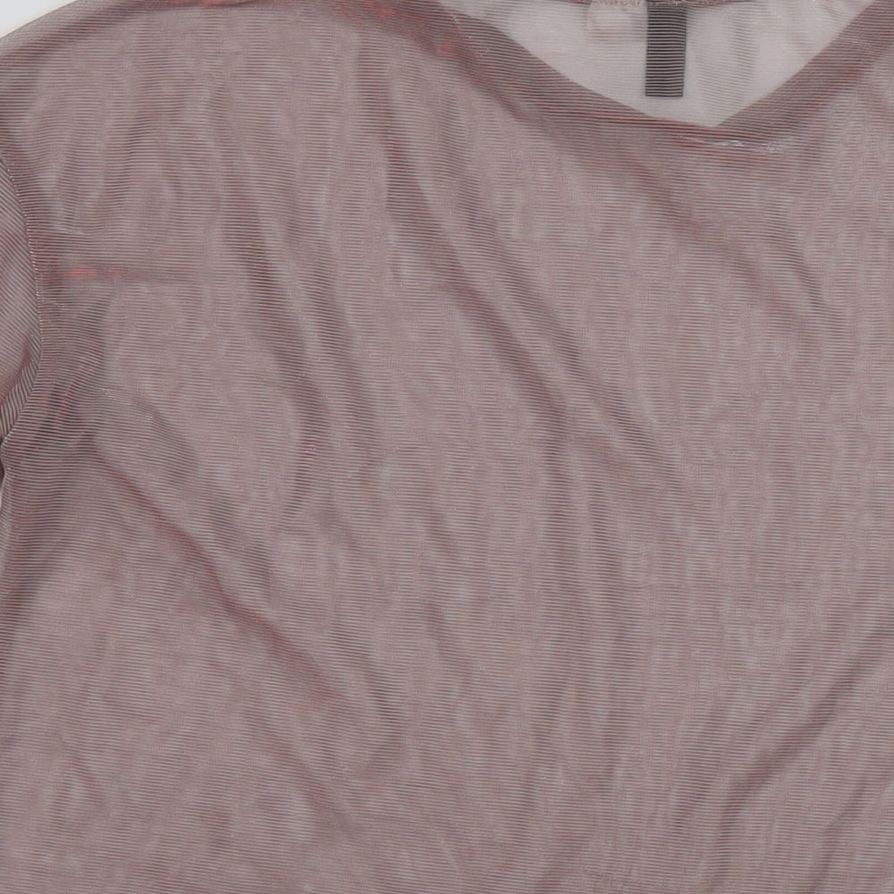Womens UK Size S H&M Pink Basic T-Shirt