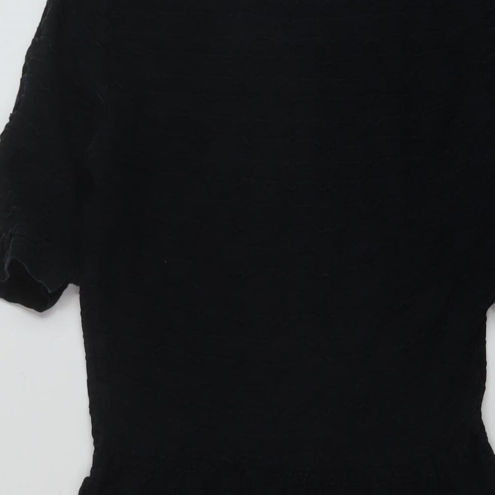 Dorothy Perkins Womens Black Polyester A-Line Size 10 Round Neck Pullover