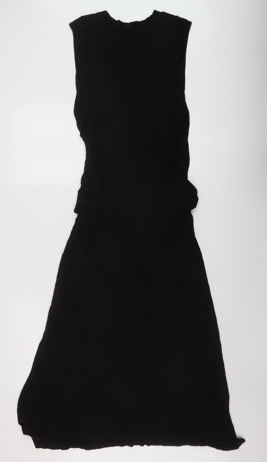 ASOS Womens Black Viscose A-Line Size 12 Round Neck Pullover