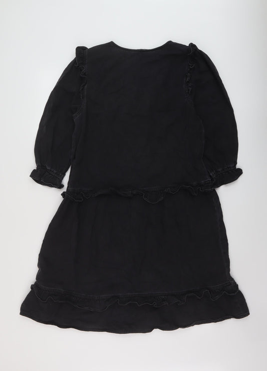 TU Womens Grey Cotton A-Line Size 12 V-Neck Pullover