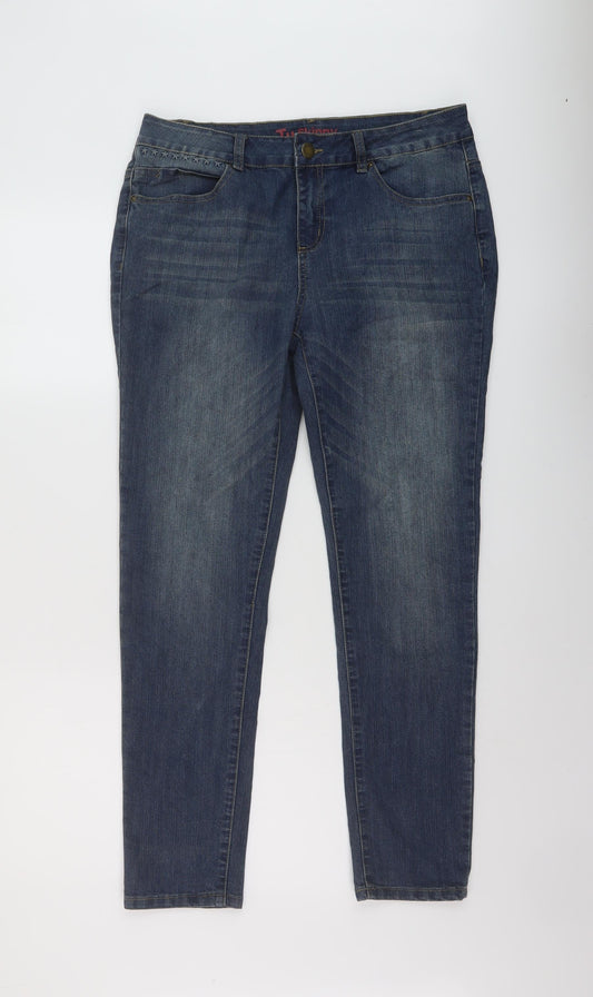 Womens UK Size 14 TU Regular Fit Skinny Blue Jeans