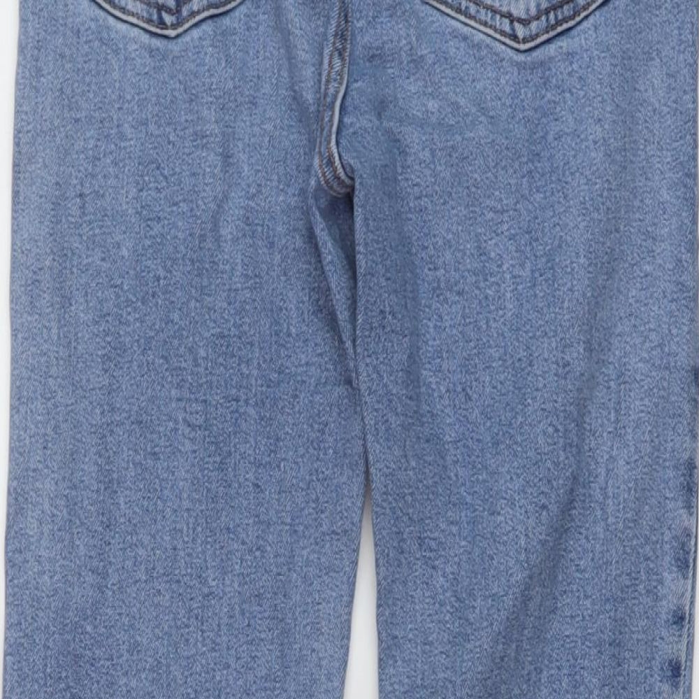 Denim & Co. Womens Blue Cotton Mom Jeans Size 8 L25 in Regular Button