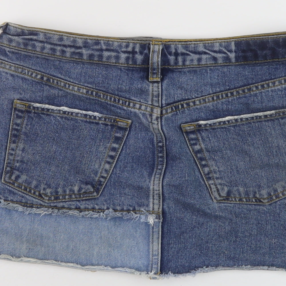 Womens UK Size 8 River Island Mini Denim Skirt