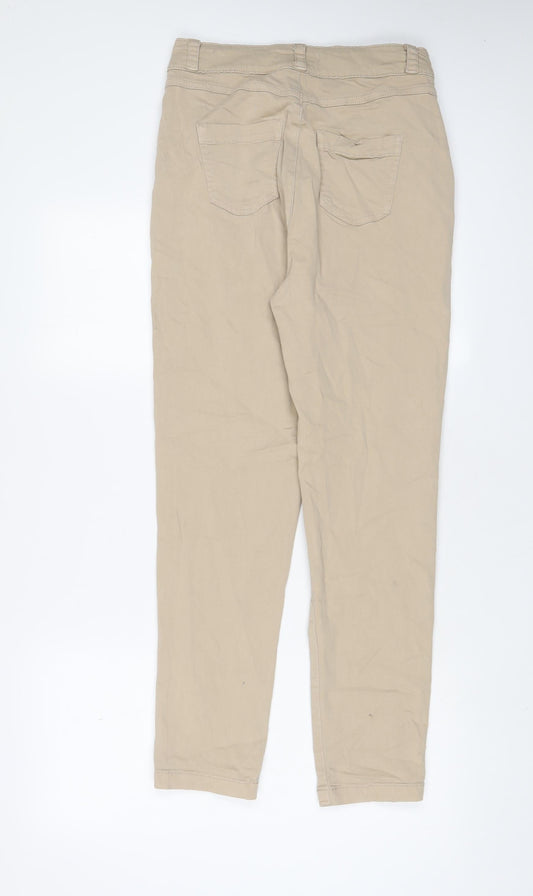 Denim & Co. Womens Beige Cotton Skinny Jeans Size 8 L30 in Regular Zip