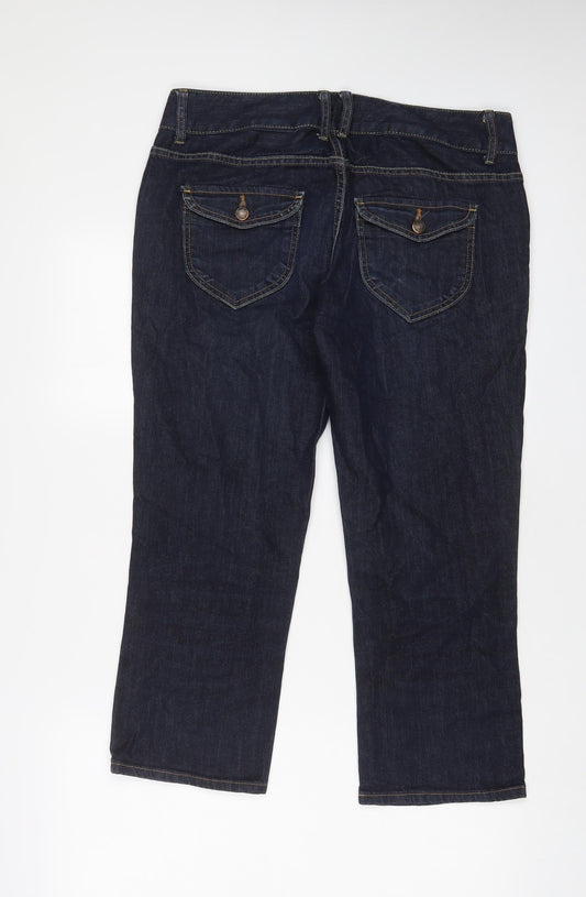 Gap Mens Blue Cotton Cropped Jeans Size 34 in L24 in Regular Zip