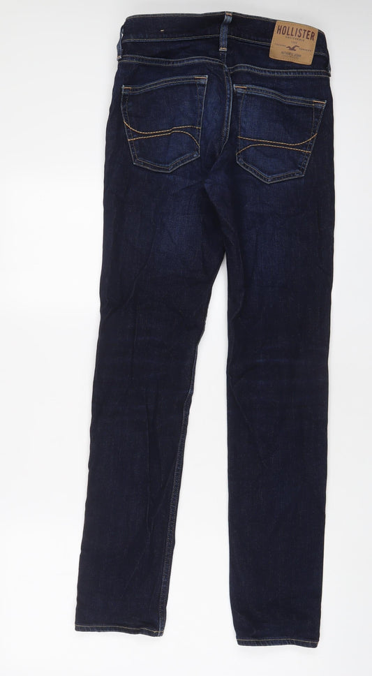 Hollister Mens Blue Cotton Skinny Jeans Size 29 in L32 in Regular Zip