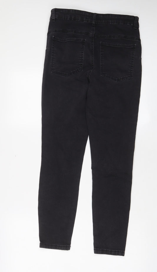 Denim & Co. Womens Grey Cotton Skinny Jeans Size 14 L28 in Regular Zip