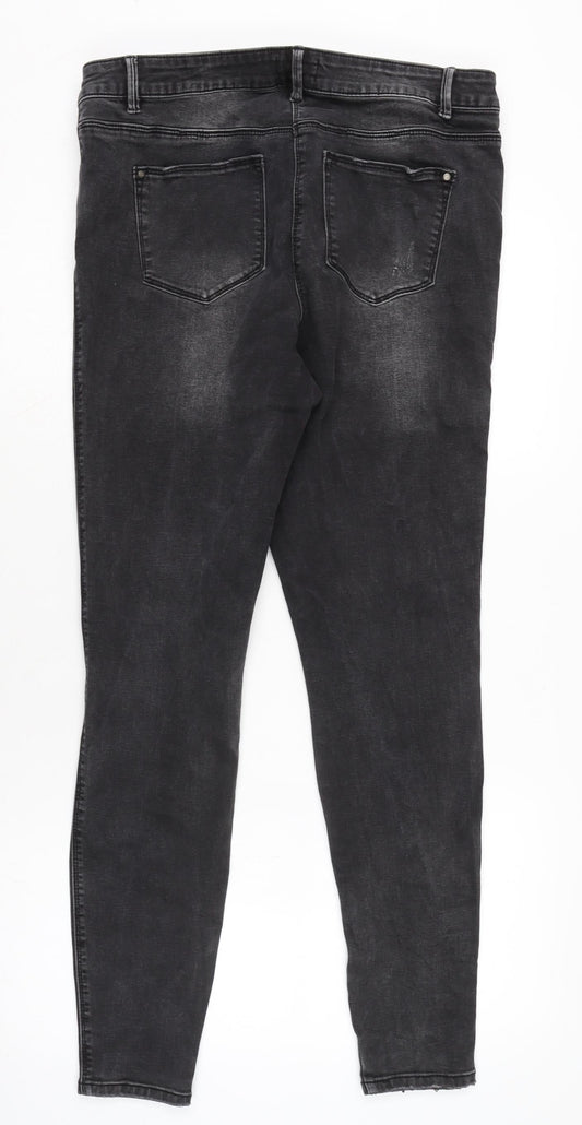 Womens UK Size 18 Denim Regular Fit Tapered Grey Jeans