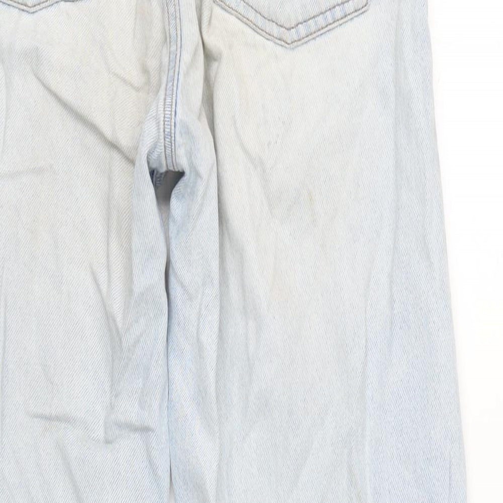 Womens UK Size 6 Berksha Regular Fit Wide-Leg Blue Jeans