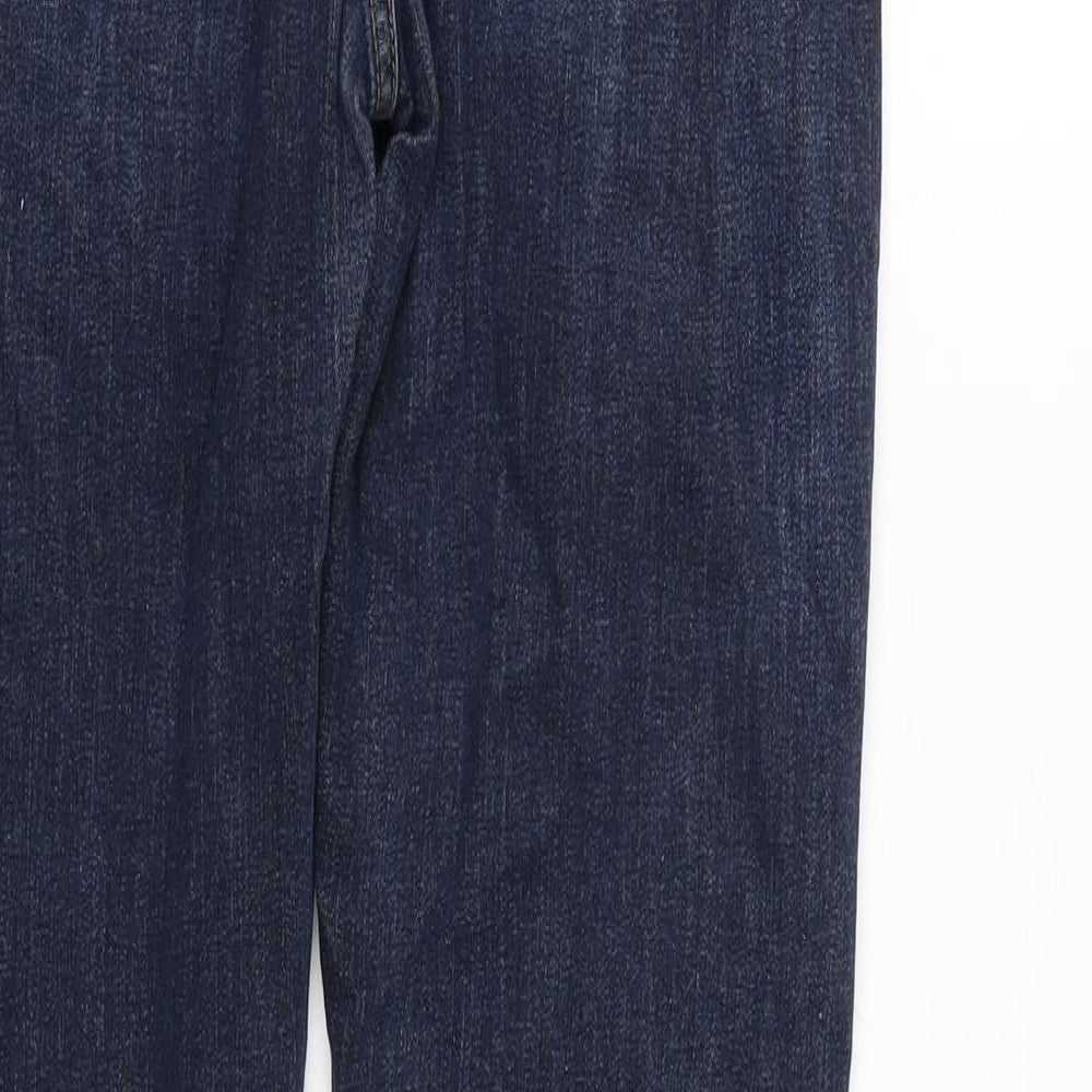 Reserve Denim Womens Blue Cotton Blend Tapered Jeans Size 12 L30 in Regular Zip - Raw Hem
