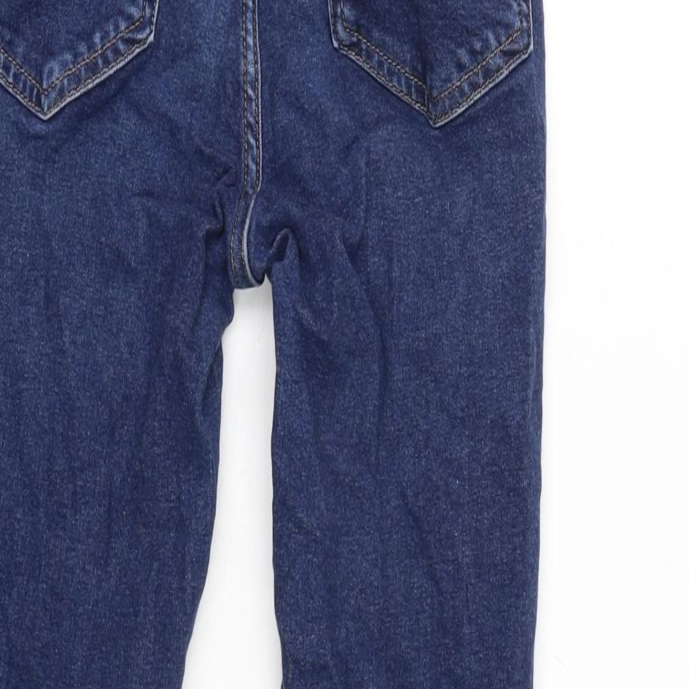 Topshop Womens Blue Cotton Blend Tapered Jeans Size 26 in L24.5 in Regular Zip