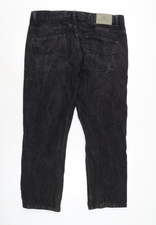 Mens UK Size 38 in Pride & soul Regular Fit Straight Grey Jeans