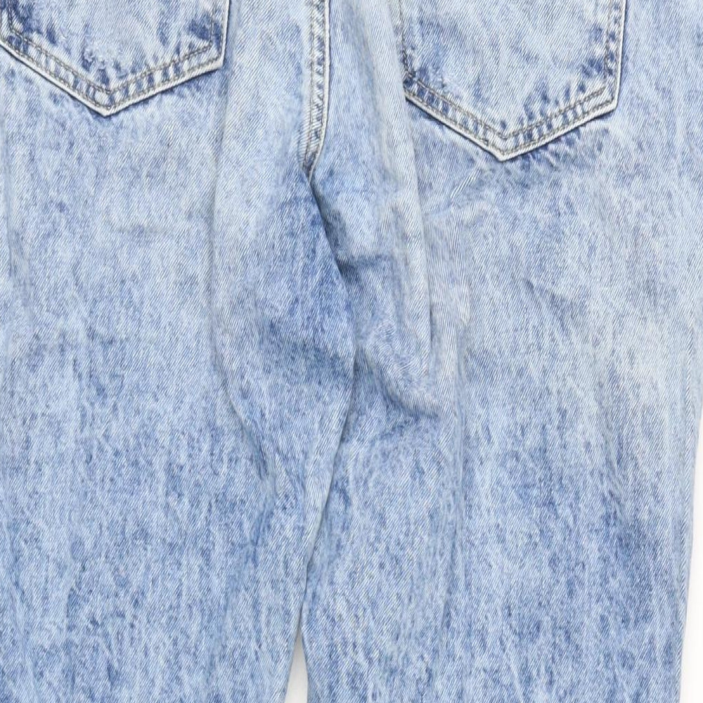 Denim & Co. Womens Blue Cotton Straight Jeans Size 14 L28.5 in Regular Zip