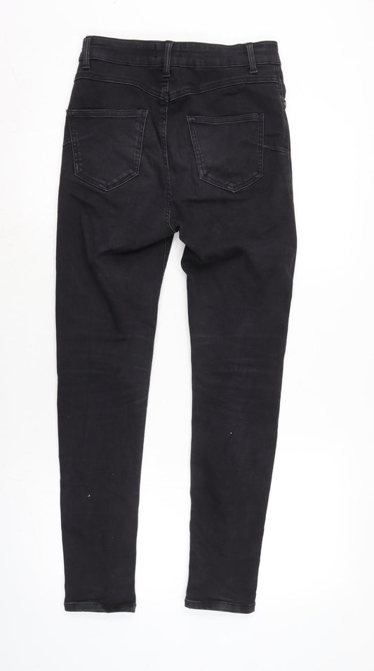 Golddigga Womens Grey Cotton Blend Skinny Jeans Size 10 L28 in Regular Zip