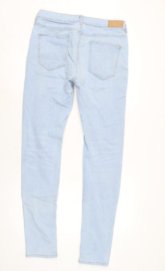 Denim & Co. Mens Blue Cotton Blend Skinny Jeans Size 32 in L33 in Extra-Slim Button