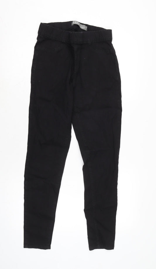 Additional front view of Denim & Co. women’s black cotton blend jegging jeans, size UK 10, 28.5-inch leg regular