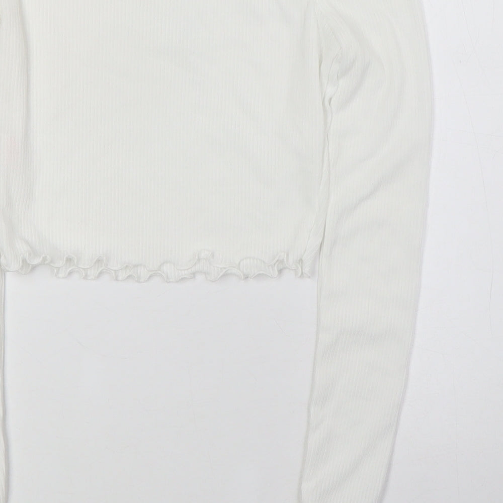 Womens UK Size 6 PRETTYLITTLETHING White Basic Blouse