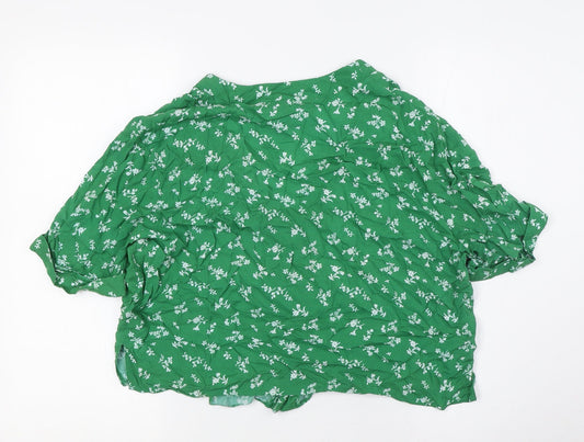 Womens UK Size 12 New Look Green Basic Button-Up