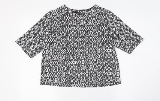 Womens UK Size 10 New Look Black Basic Button-Up