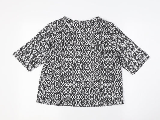 Womens UK Size 10 New Look Black Basic Button-Up