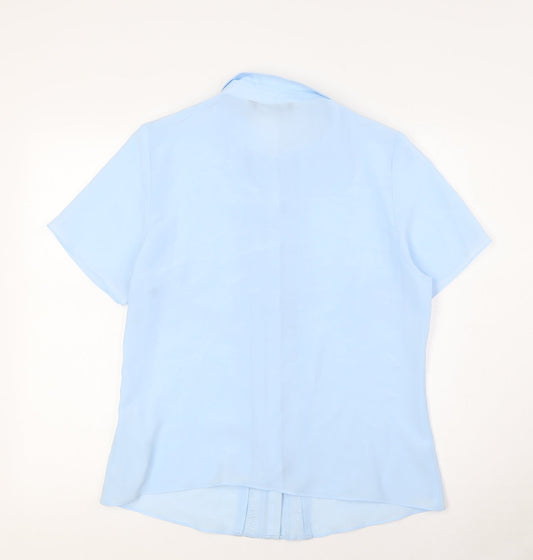 Bonmarché Womens Blue Polyester Basic Button-Up Size 14 Collared