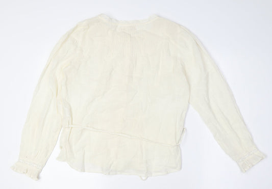 Womens UK Size XS Urban Outfitters Ivory Basic Blouse