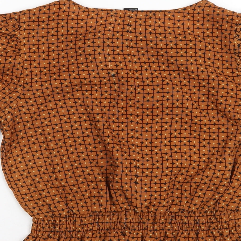 Womens UK Size XS FOREVER 21 Brown Basic T-Shirt