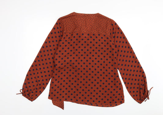 Womens UK Size 12 Warehouse Brown Basic Blouse