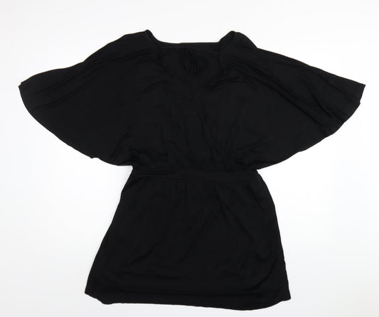 Oasis Womens Black Viscose A-Line Size S Round Neck Pullover