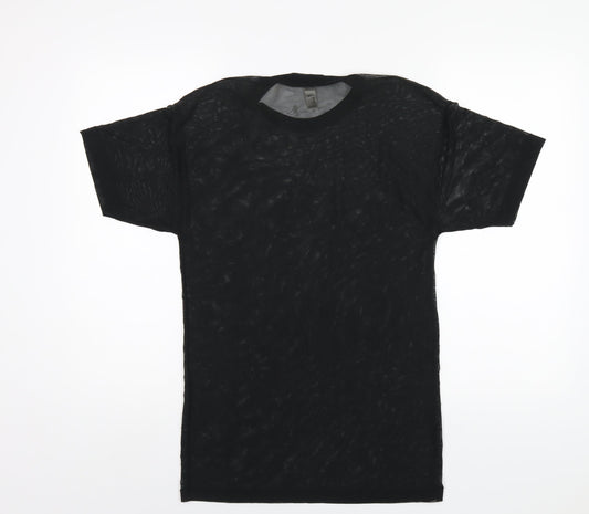 Womens UK Size XS American Apparel Black Basic T-Shirt
