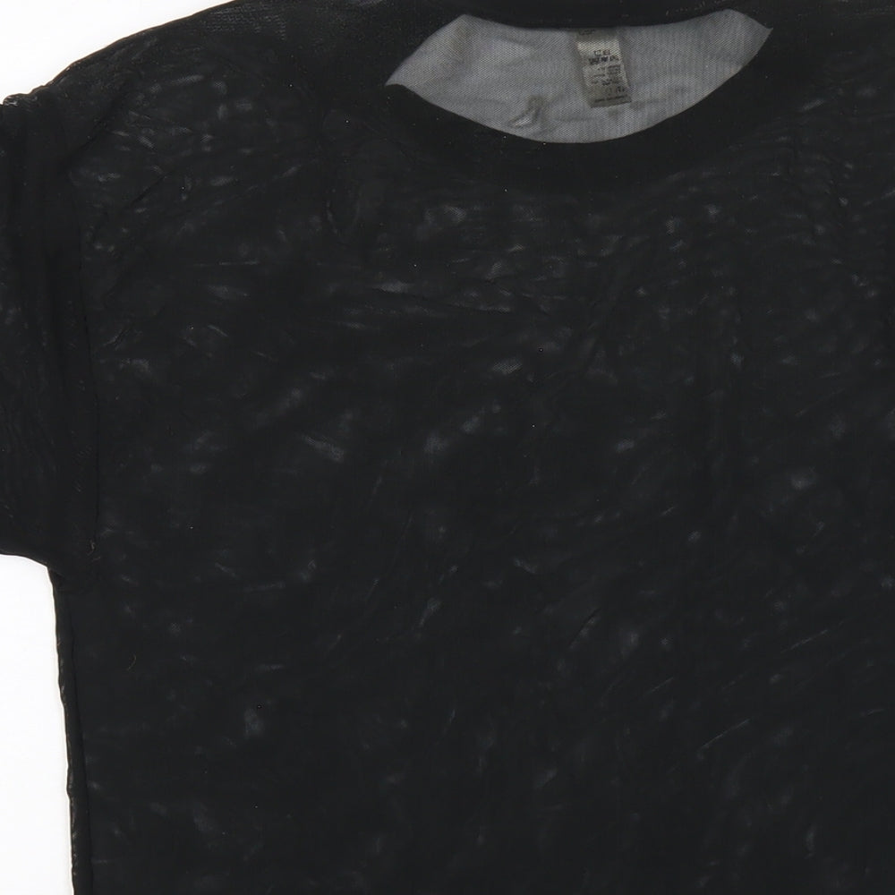 Womens UK Size XS American Apparel Black Basic T-Shirt
